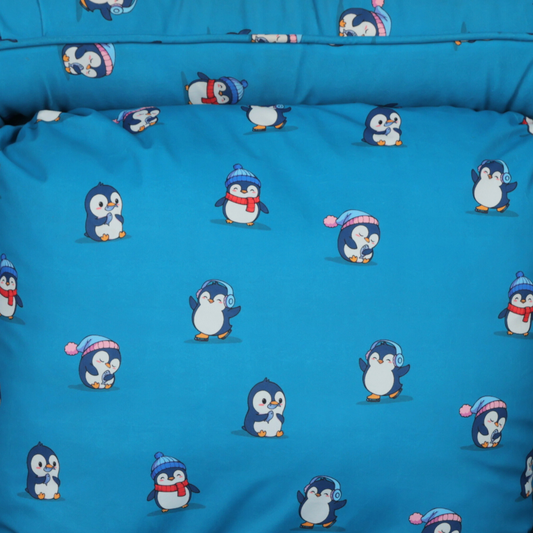 Woolly - Human Dog Bed/Floor Sofa Bed - Printed Penguins