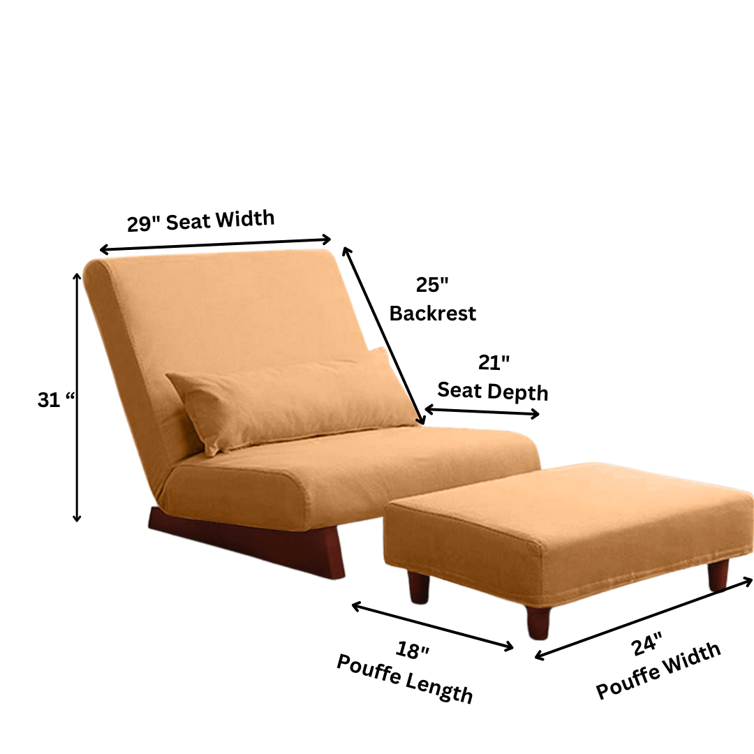 Single Pouffe (Orange) - CosyLabs