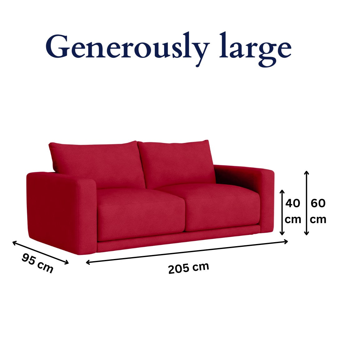 Plum Sofa - 3 Seater - Maroon