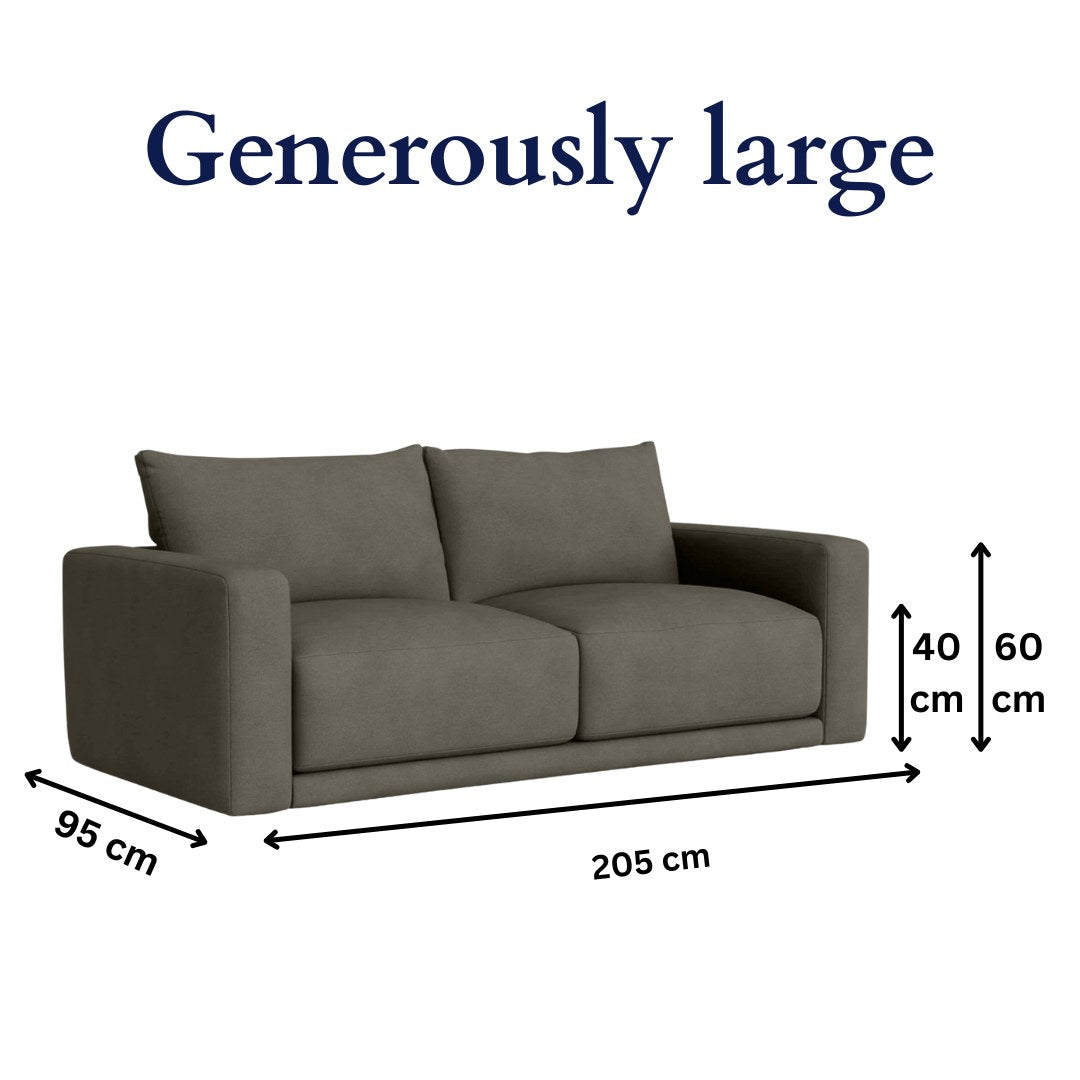 Plum Sofa - 3 Seater - Grey