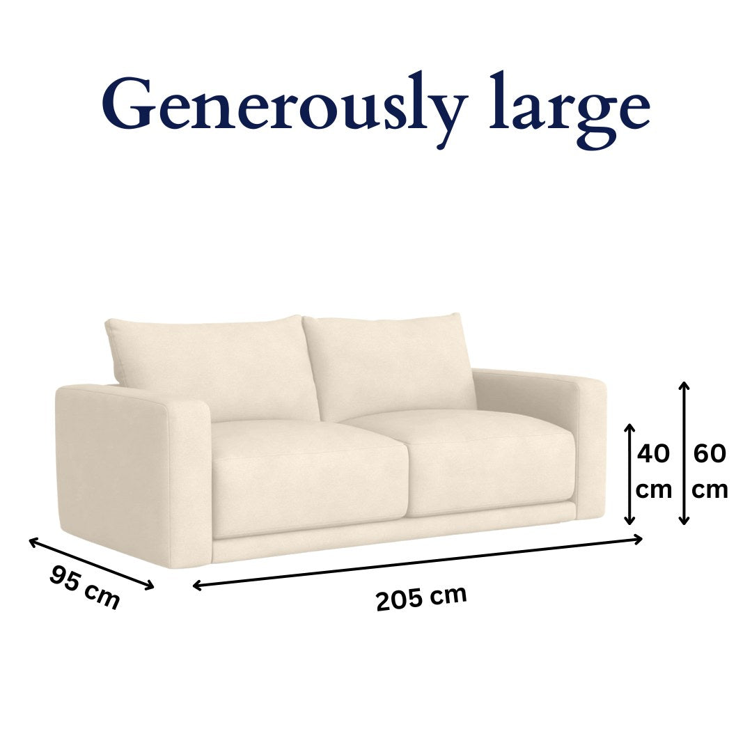 Plum Sofa - 3 Seater - Beige