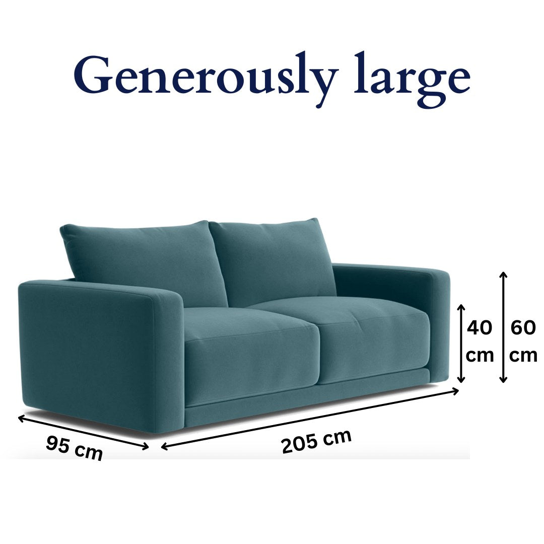 Plum Sofa - 3 Seater - Arctic Blue