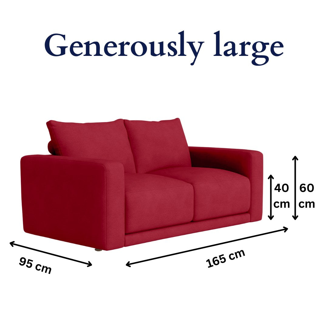 Plum Sofa - 2 Seater - Maroon