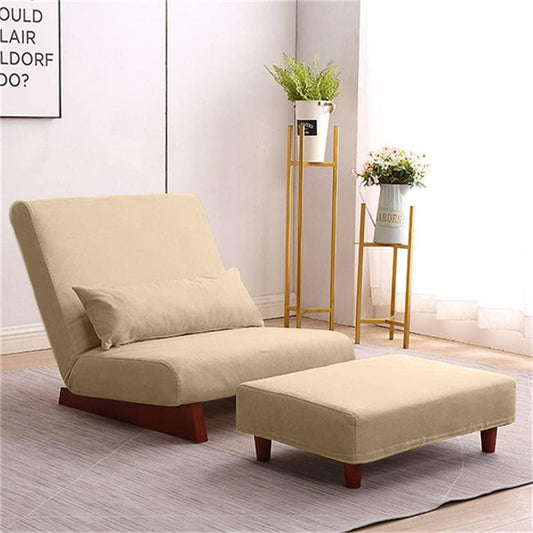 Borneo with Pouffe - Floor Sofa and Lounger (Beige)
