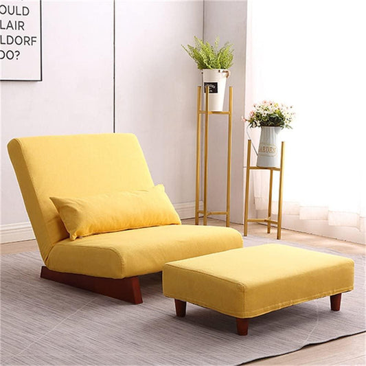 Borneo with Pouffe - Floor Sofa and Lounger (Yellow)
