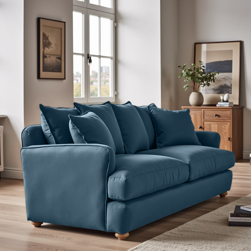Chunky Sofa - 3 Seater - Blue