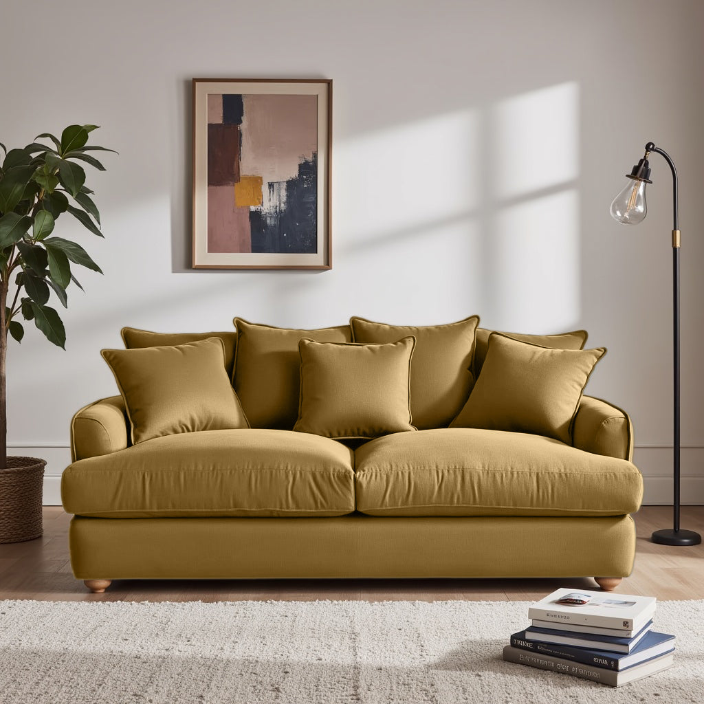 Chunky Sofa - 3 Seater - Mustard