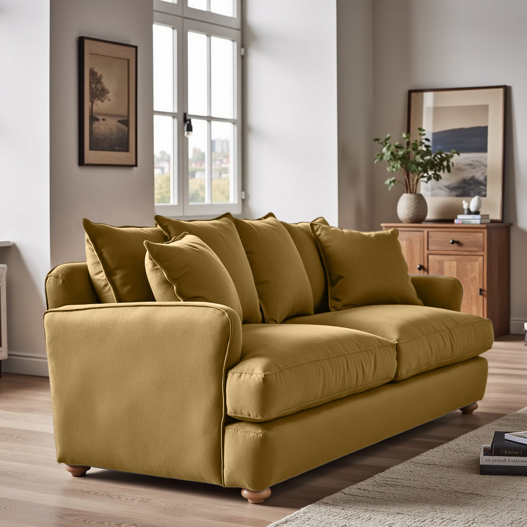 Chunky Sofa - 3 Seater - Mustard