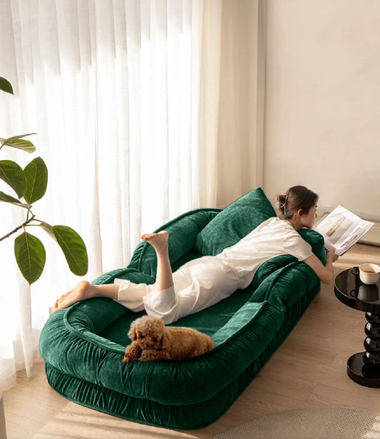 Woolly - Human Dog Bed/Floor Sofa Bed - Dark Green