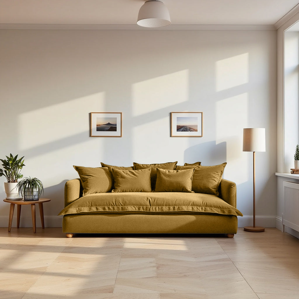 Jamun Sofa - 3 Seater - Mustard