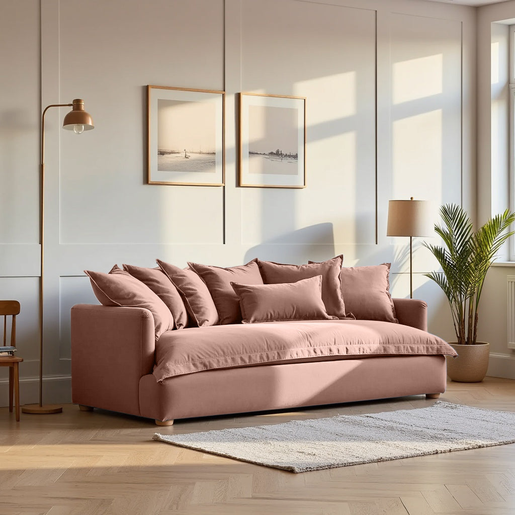 Jamun Sofa - 3 Seater - Peach