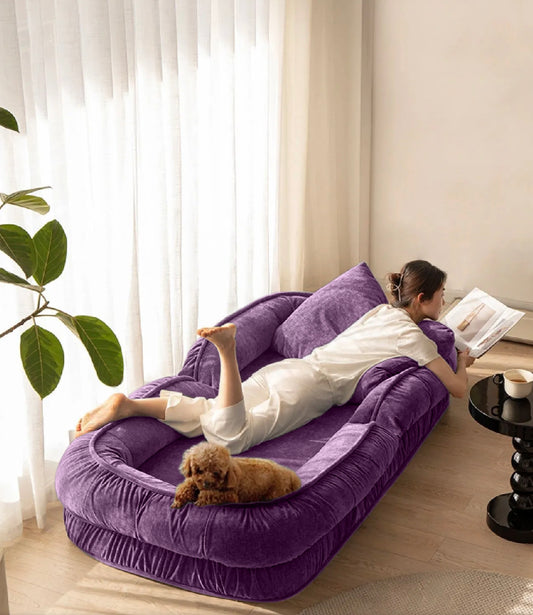 Woolly - Human Dog Bed/Floor Sofa Bed - Lavender