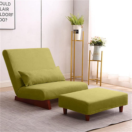 Borneo with Pouffe - Floor Sofa and Lounger (Olive Green)