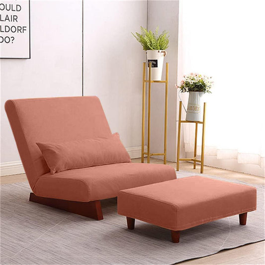 Borneo with Pouffe - Floor Sofa and Lounger (Peach)