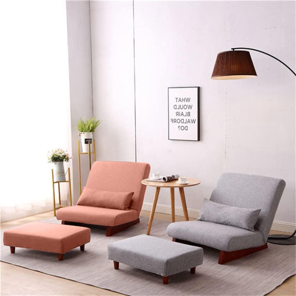Borneo with Pouffe - Floor Sofa and Lounger (Peach) - CosyLabs