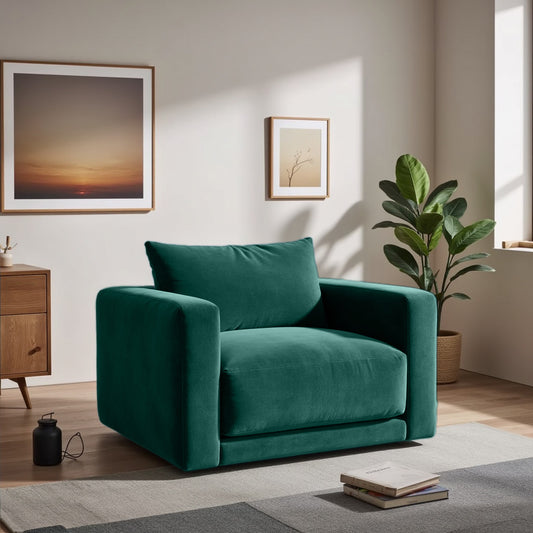 Plum Sofa - Loveseat - Forest Green