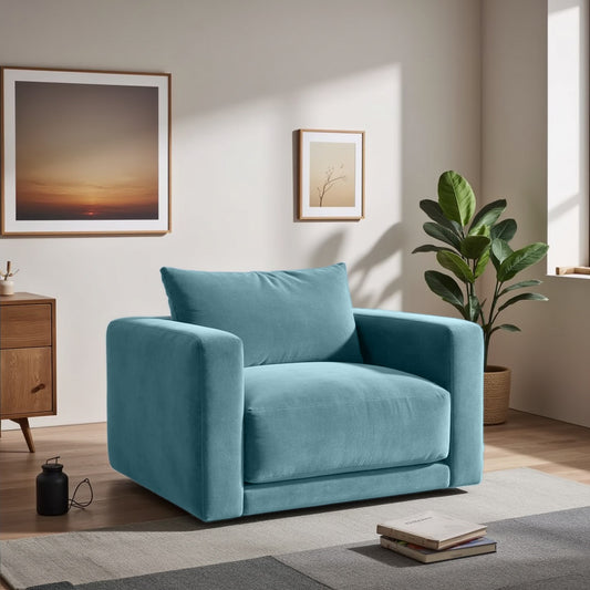 Plum Sofa - Loveseat - Arctic Blue