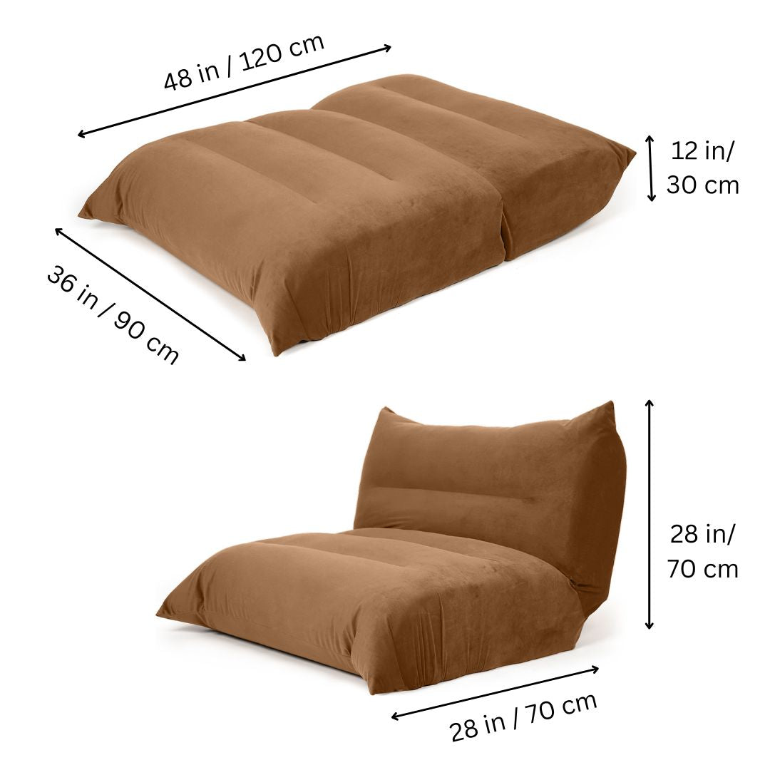 Flooton - Floor Sofa and Futon Bed - Brown