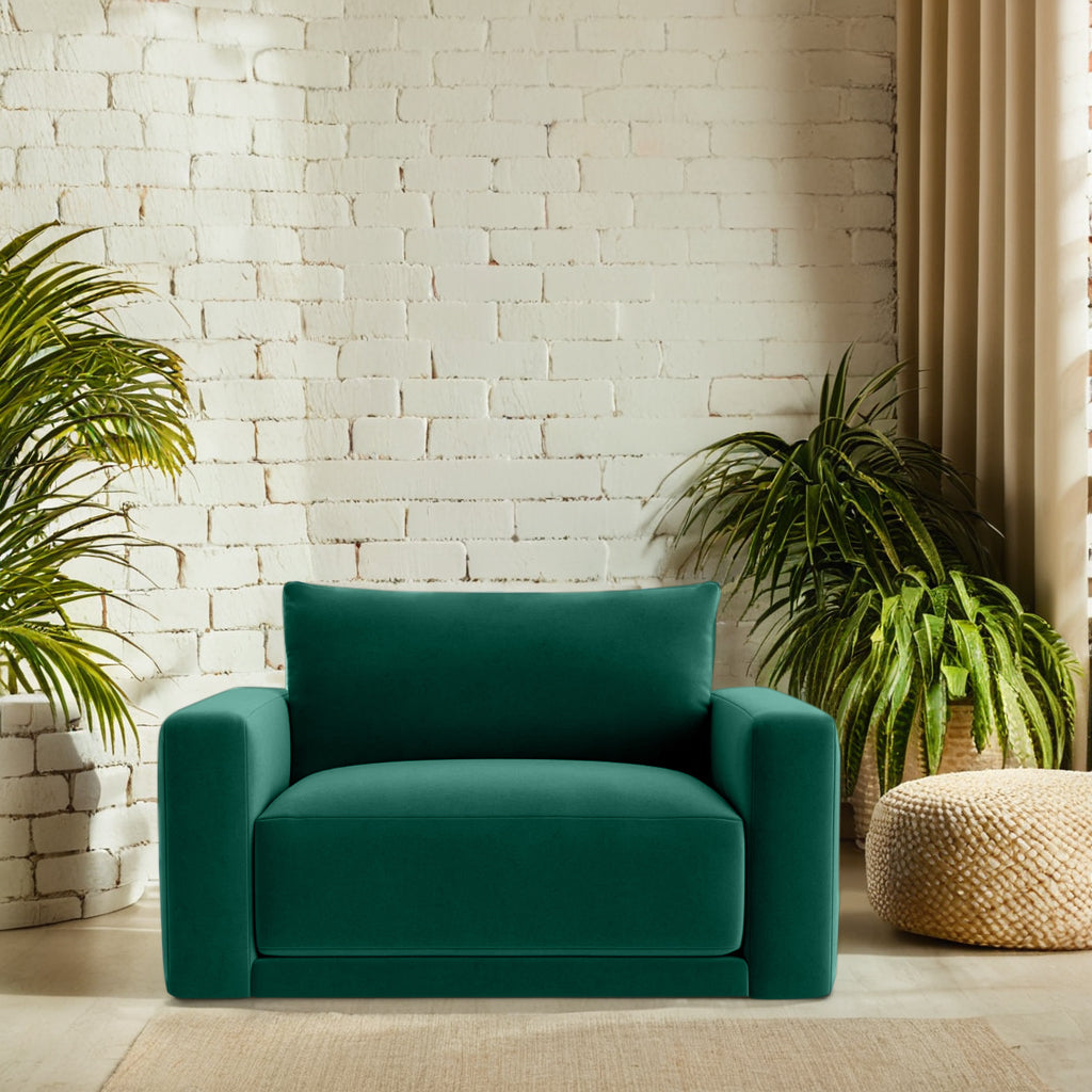 Plum Sofa - Loveseat - Forest Green