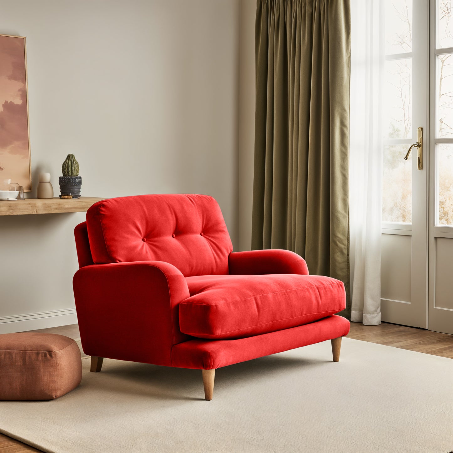 Sugar Sofa - Loveseat - Hot Red