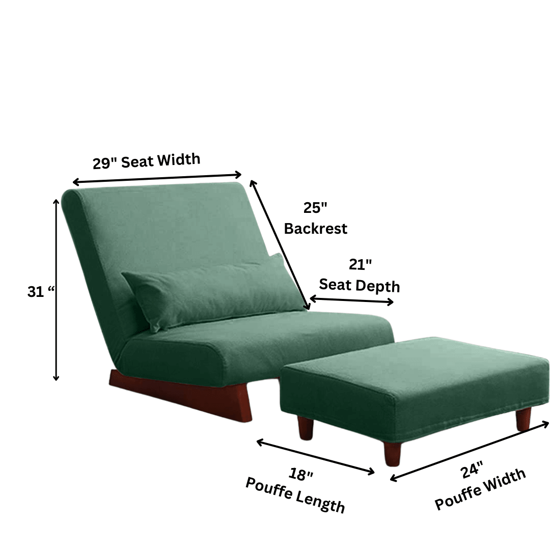 Single Pouffe (Dark Green) - CosyLabs