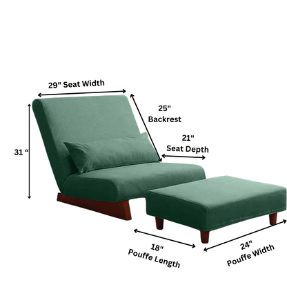 Single Pouffe (Dark Green) - CosyLabs