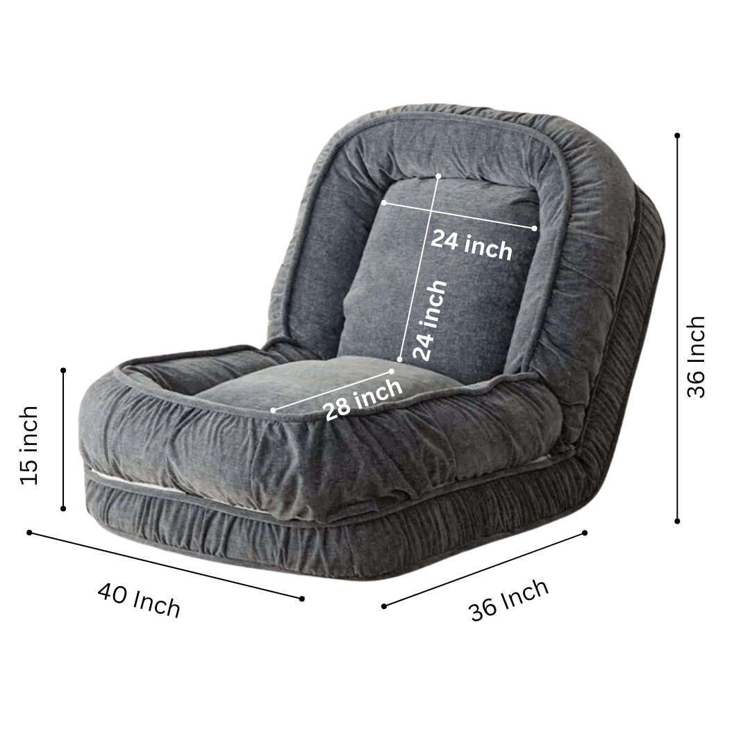 Woolly - Large Luxurious Floor Sofa Bed (Smoke Grey) - CosyLabs
