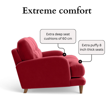 Sugar Sofa - 3 Seater - Dark Maroon