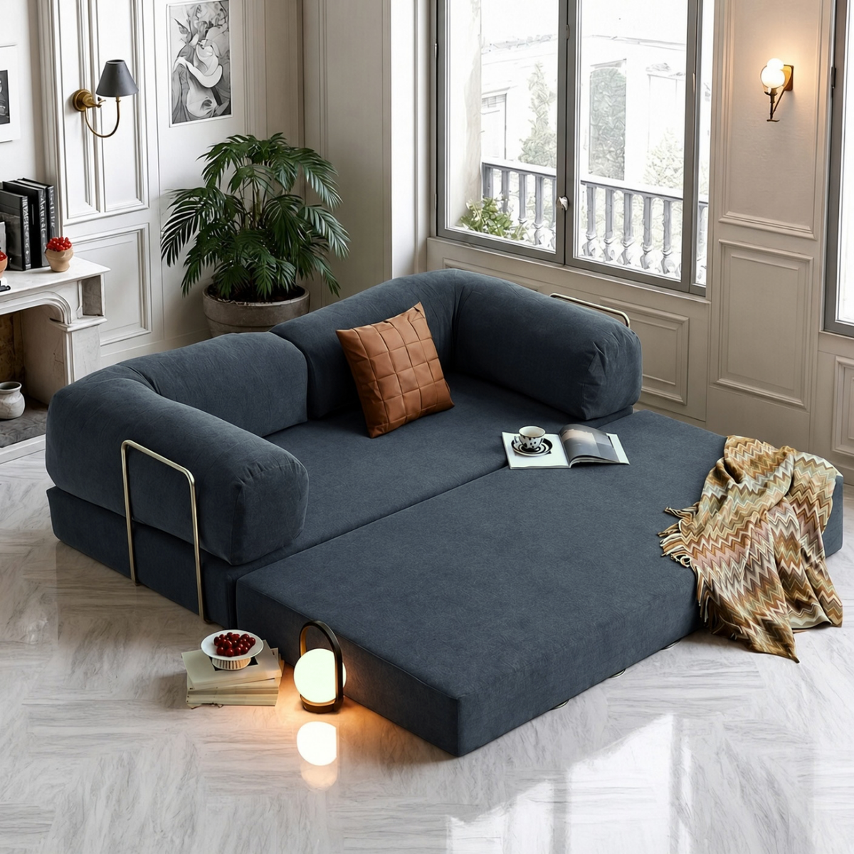 Chonkers - Sofa Bed - Midnight Blue Grey