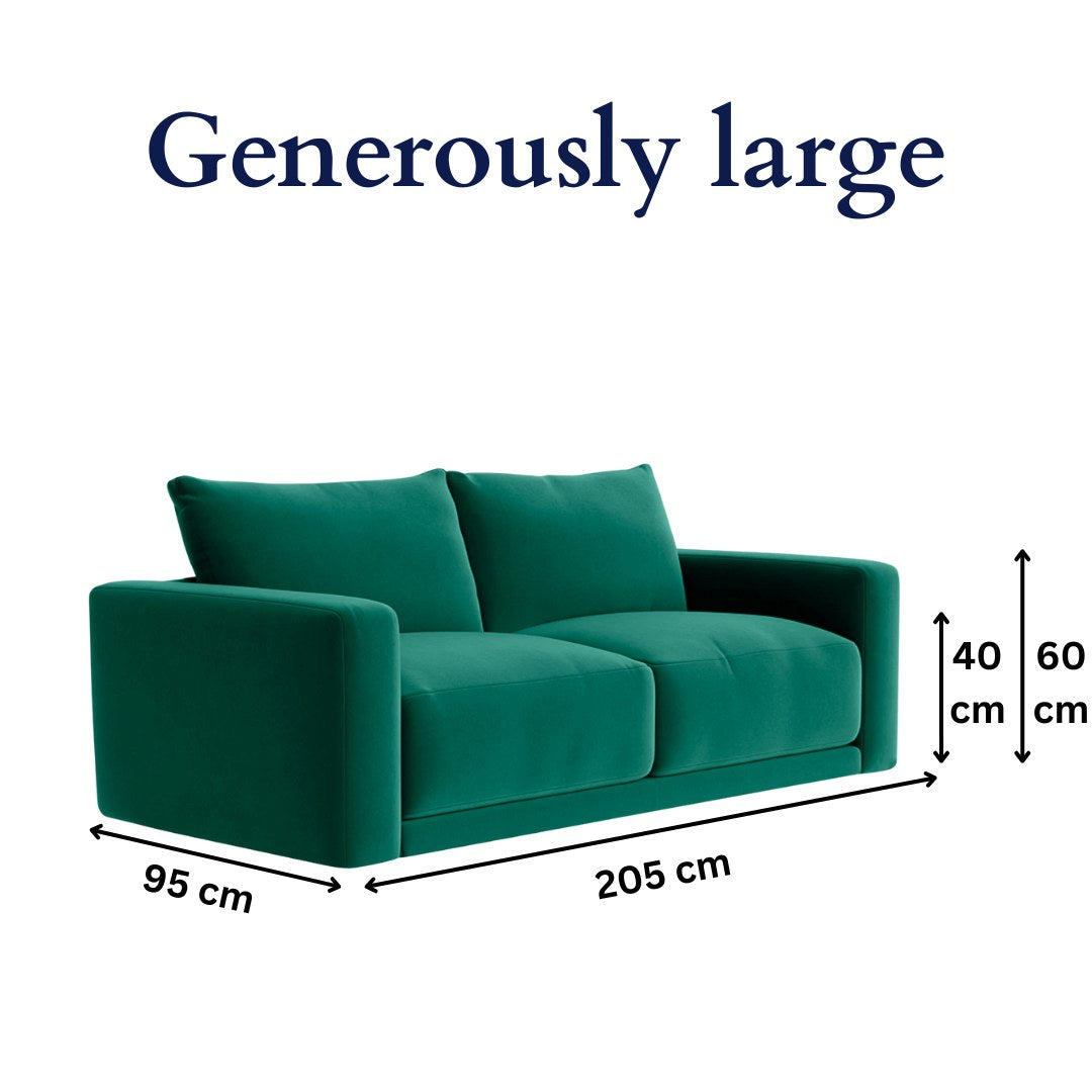 Plum Sofa - 3 Seater - Forest Green