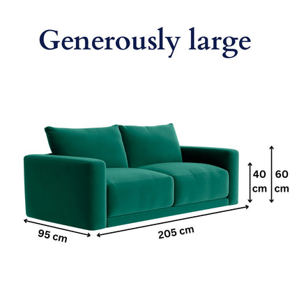 Plum Sofa - 3 Seater - Forest Green