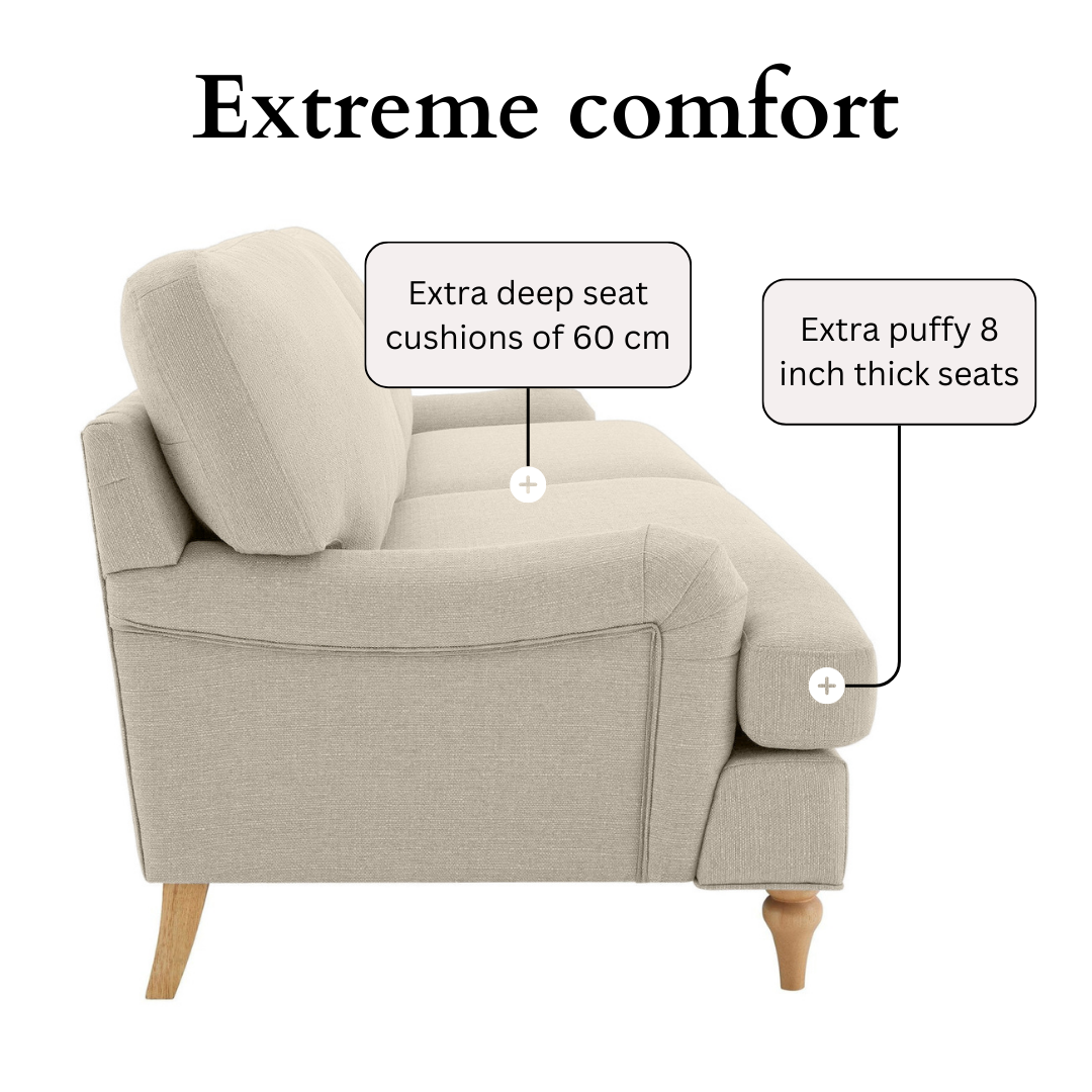 Lemon Sofa - 3 Seater - Beige