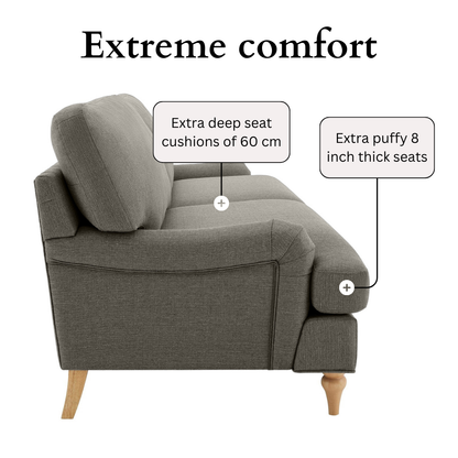 Lemon Sofa - 3 Seater - Grey