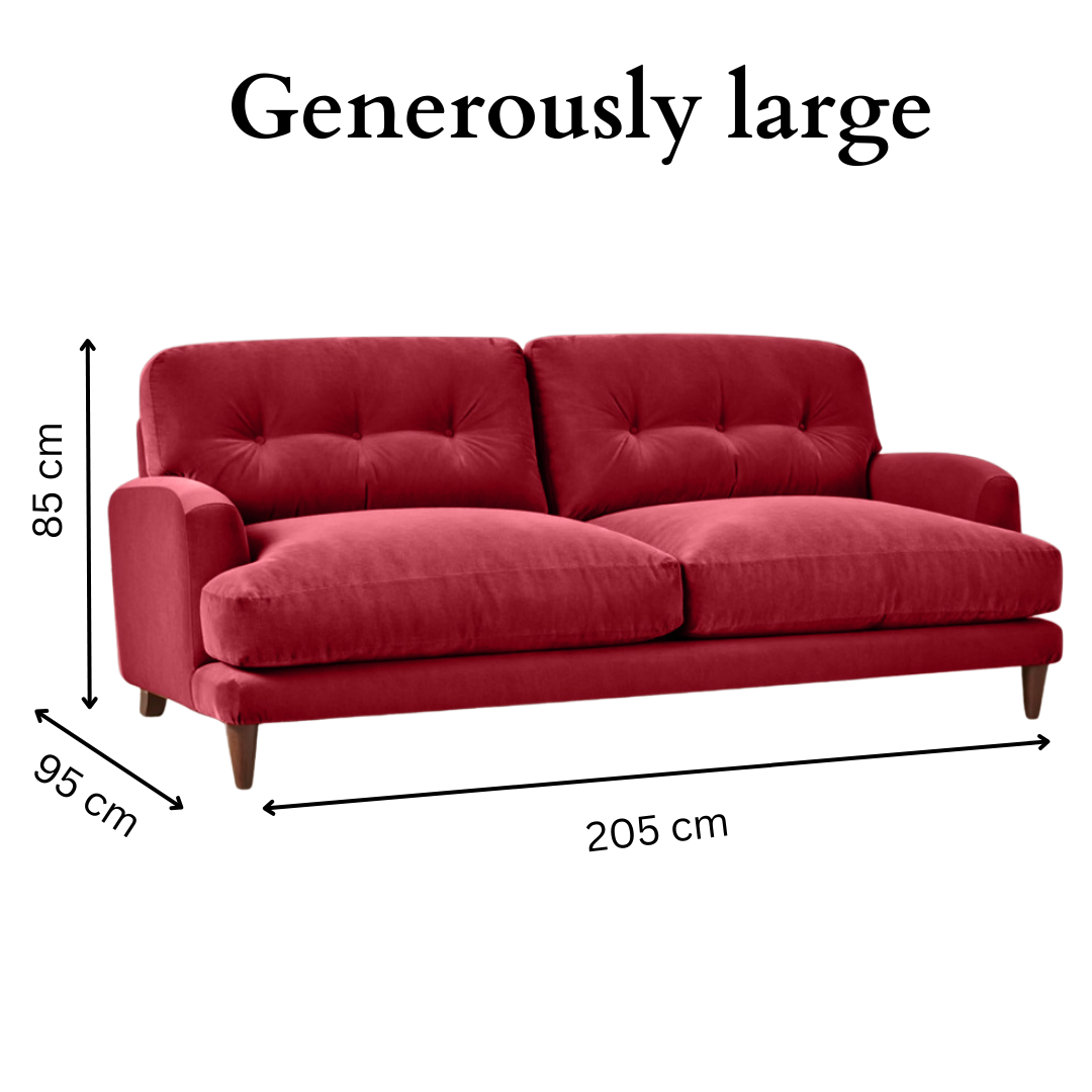 Sugar Sofa - 3 Seater - Dark Maroon