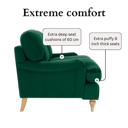 Lemon Sofa - 3 Seater - Forest Green