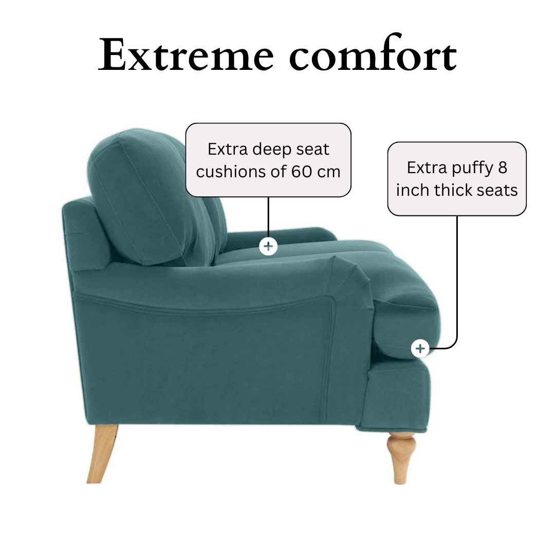 Lemon Sofa - 3 Seater - Arctic Blue