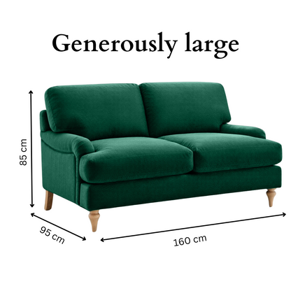Lemon Sofa - 2 Seater - Forest Green