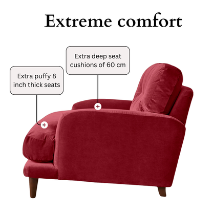 Sugar Sofa - Loveseat - Dark Maroon