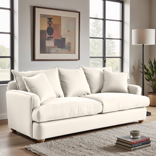 Chunky Sofa - 3 Seater - Beige