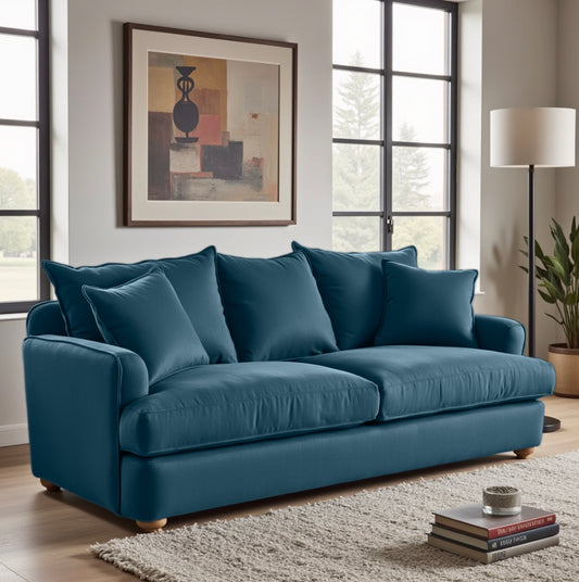 Chunky Sofa - 3 Seater - Blue