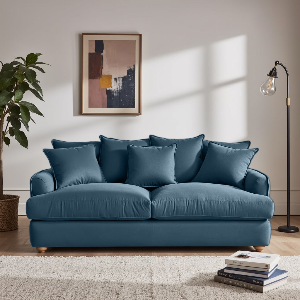 Chunky Sofa - 3 Seater - Blue