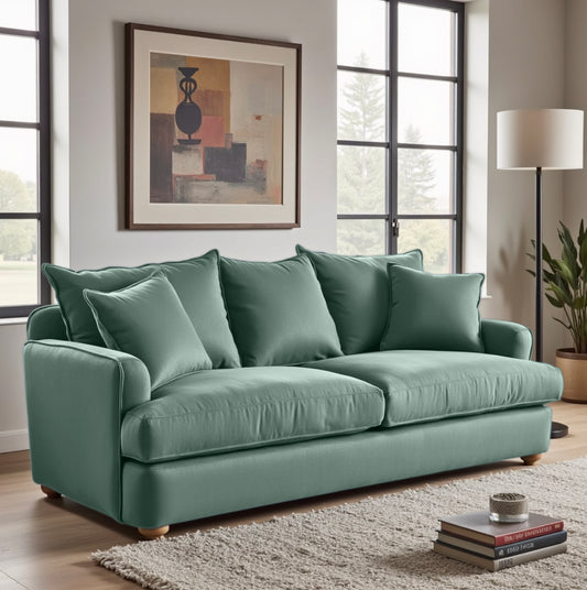 Chunky Sofa - 3 Seater - Green