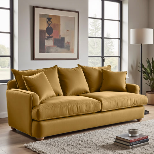 Chunky Sofa - 3 Seater - Mustard