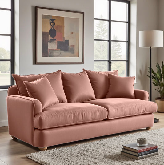 Chunky Sofa - 3 Seater - Peach