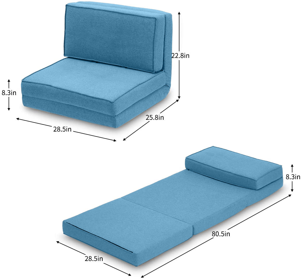 Flooton - Floor Sofa Cum Bed - Dark Blue