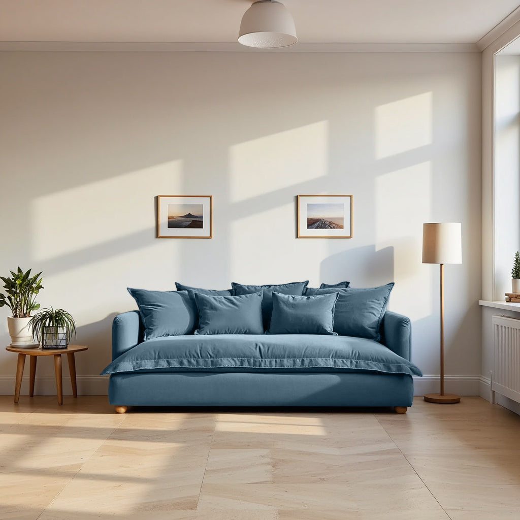 Jamun Sofa - 3 Seater - Blue