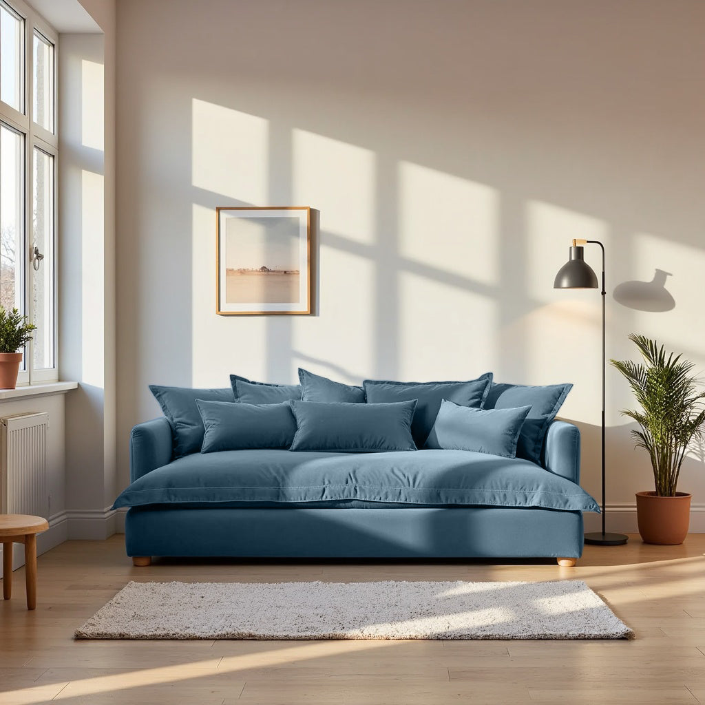 Jamun Sofa - 3 Seater - Blue