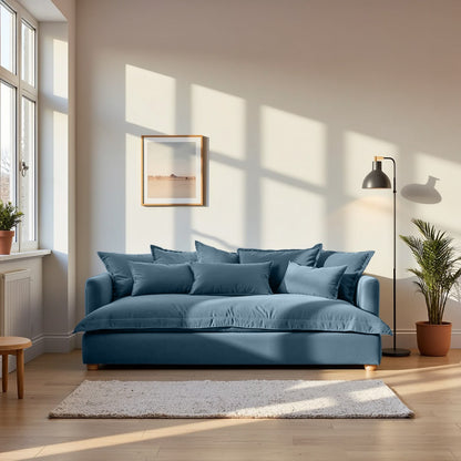 Jamun Sofa - 3 Seater - Blue