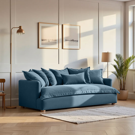 Jamun Sofa - 3 Seater - Blue