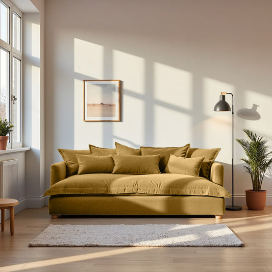 Jamun Sofa - 3 Seater - Mustard